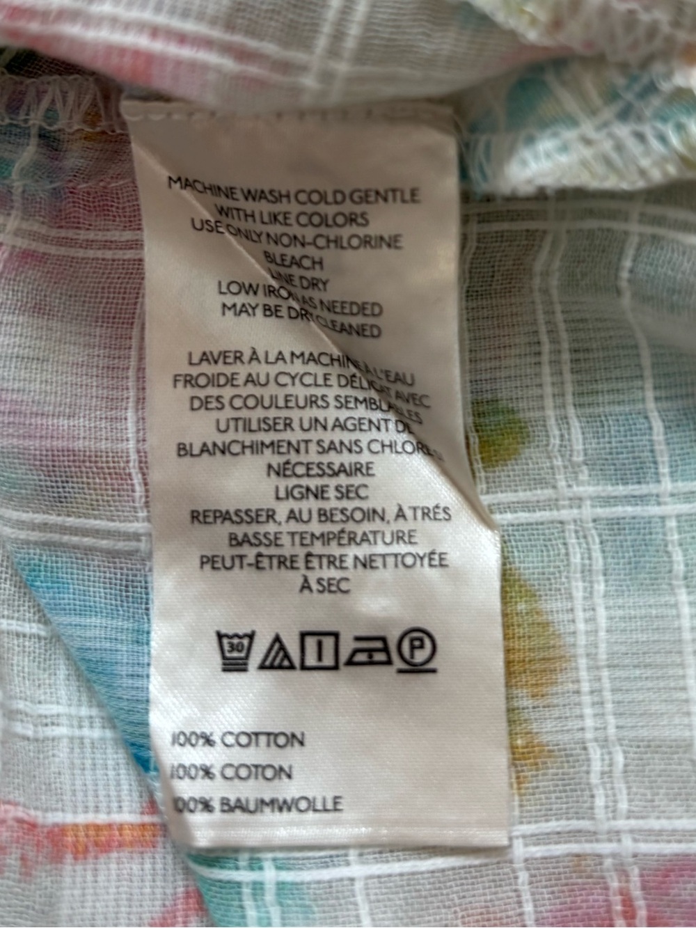 Pilcro/Anthropologie 100% Cotton Summer Buttondown Shirt in Ivory Pattern L. NWT - Picture 12 of 13